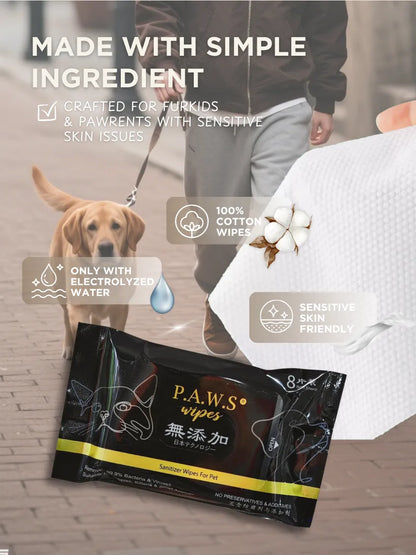 FOR FURRY FRIENDS P.A.W.S Travel Wipes (8 pcs)